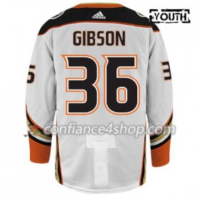 Adidas Maillot de Hockey Anaheim Ducks JOHN GIBSON 36 Blanc Authentic - Enfant
